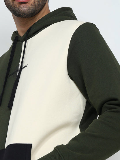 Parx Men Green Cut & Sew Regular Fit Cotton Blend Sweatshirt