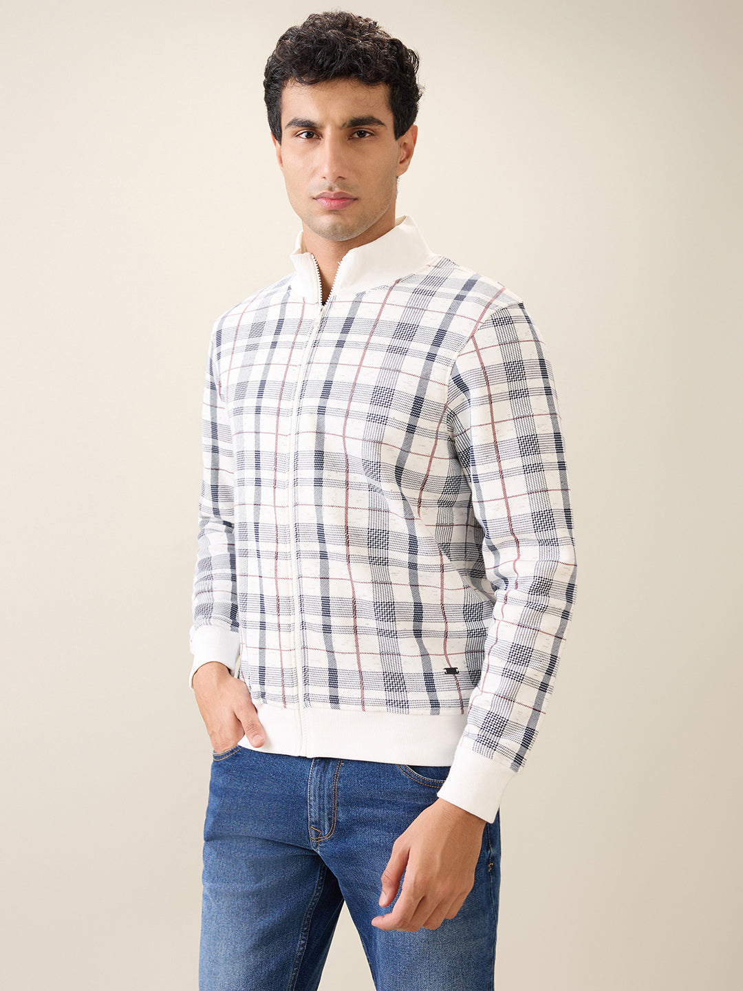 Parx Men White Printed Regular Fit Cotton Blend Sweatshirt