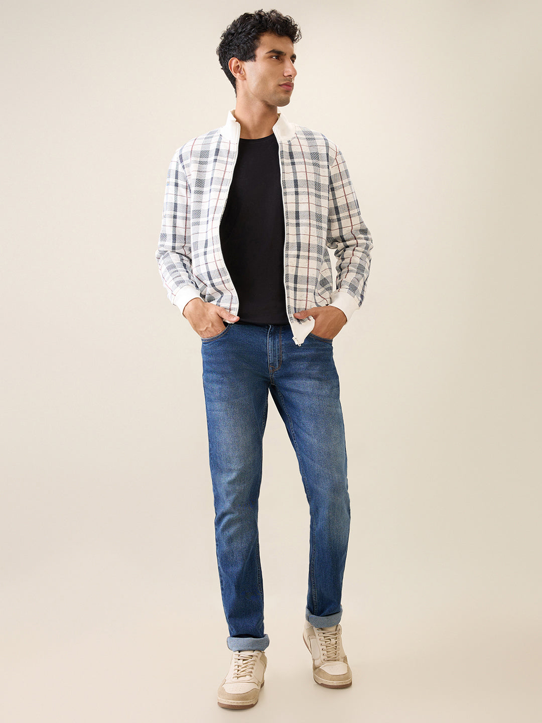 Parx Men White Printed Regular Fit Cotton Blend Sweatshirt