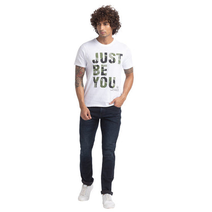 Parx Men White Graphic Print Regular Fit Half Sleeve Round Neck T-Shirt