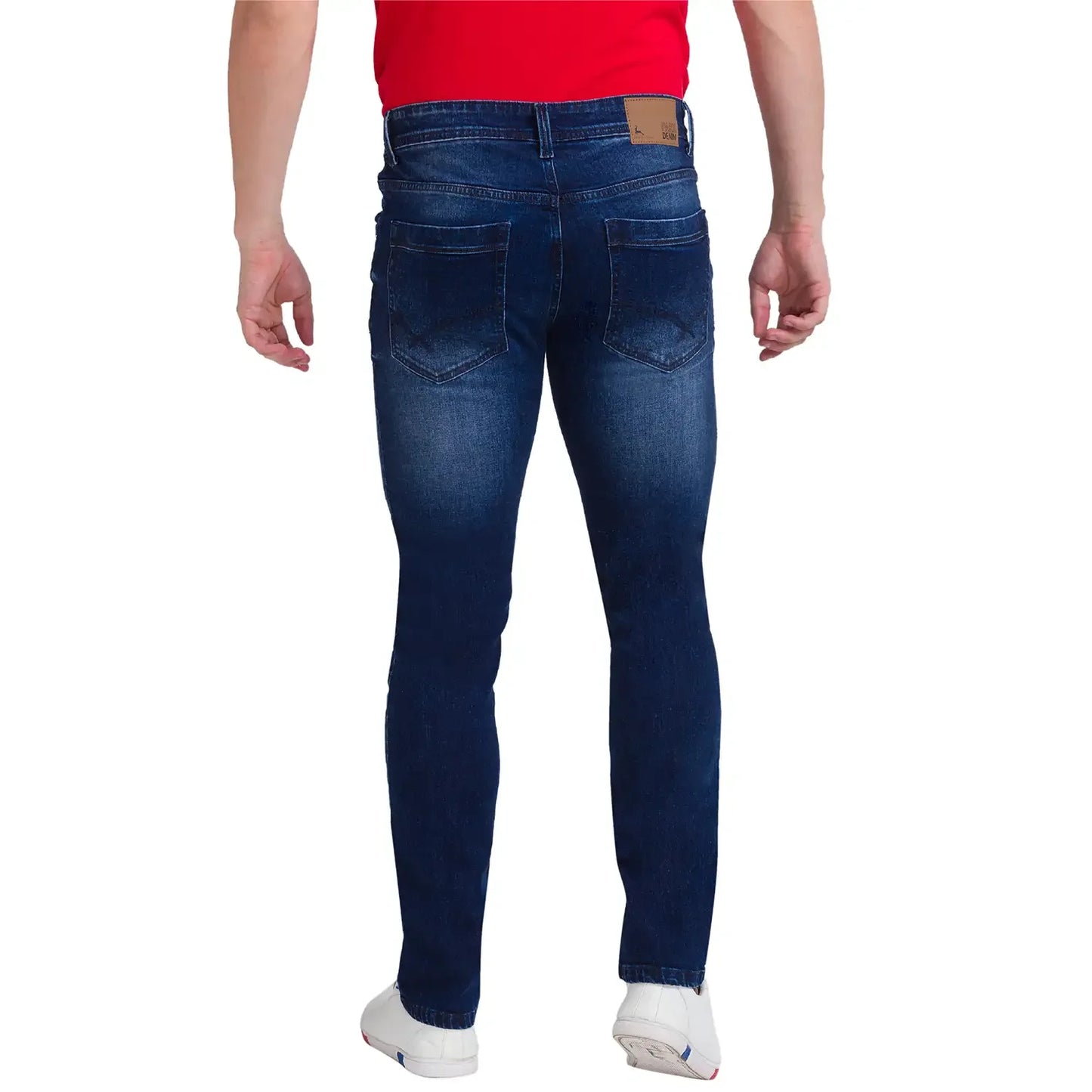 Men Blue Slim Tapered Fit Twill Cotton Blend Jeans