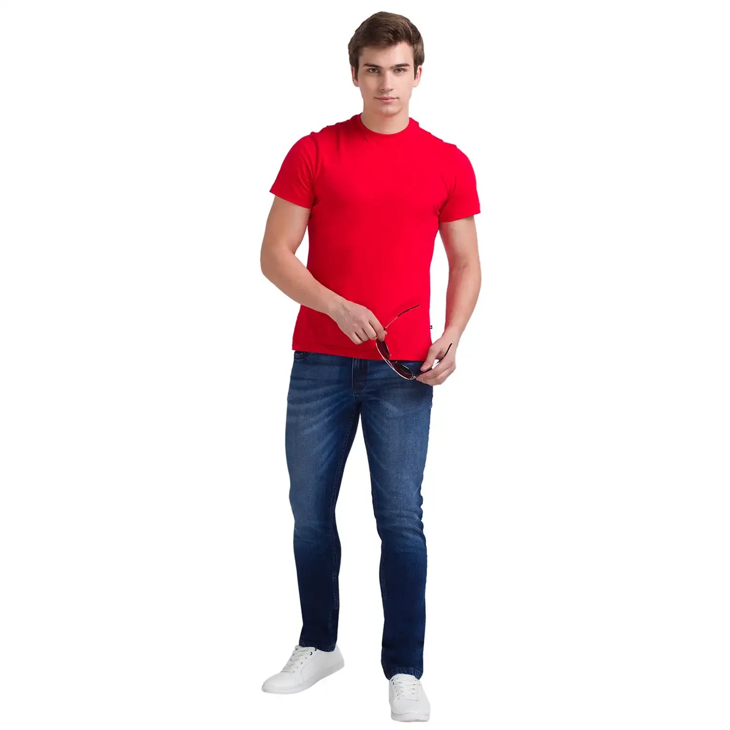 Men Blue Slim Tapered Fit Twill Cotton Blend Jeans