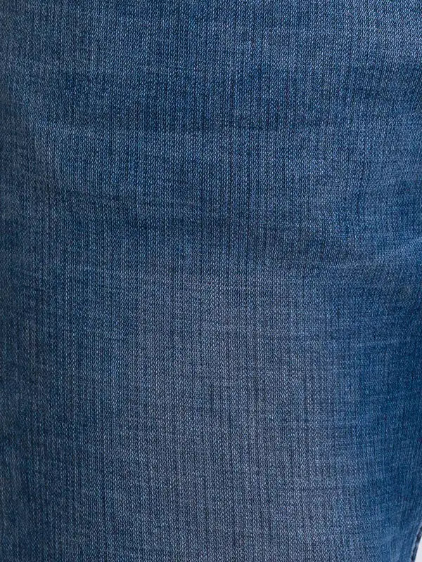 Men Blue Slim Tapered Fit Jacquard Cotton Blend Jeans