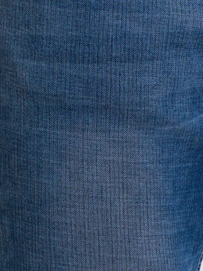 Men Blue Slim Tapered Fit Jacquard Cotton Blend Jeans