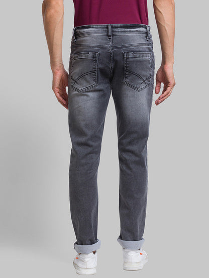 Parx Grey Slim Tapered Fit Cotton Blend Jeans
