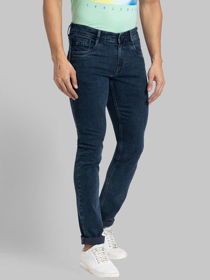 Parx Men Black Self Design Tapered Fit Jeans
