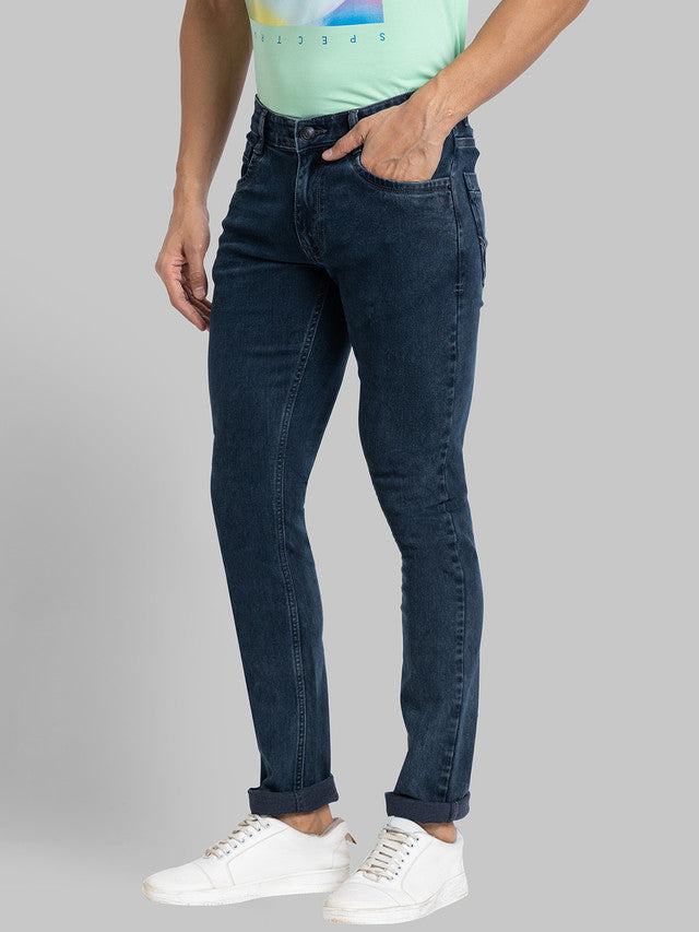 Parx Men Black Self Design Tapered Fit Jeans