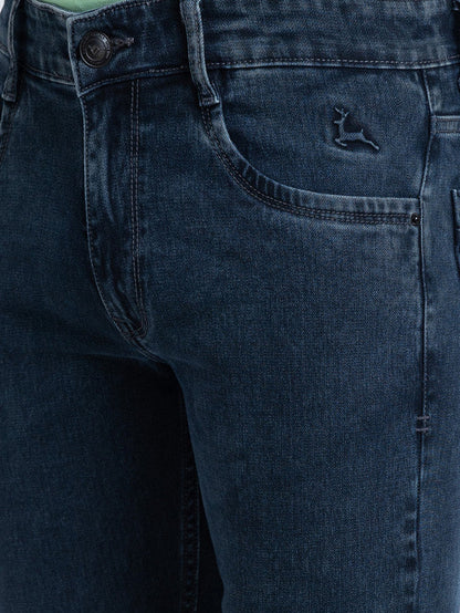 Parx Men Black Self Design Tapered Fit Jeans