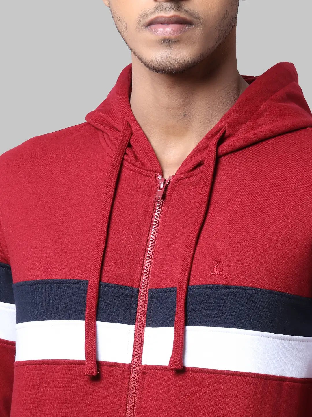 Parx Men Maroon Regular Fit Cut & Sew Cotton Polyester Blend Sweatshirt