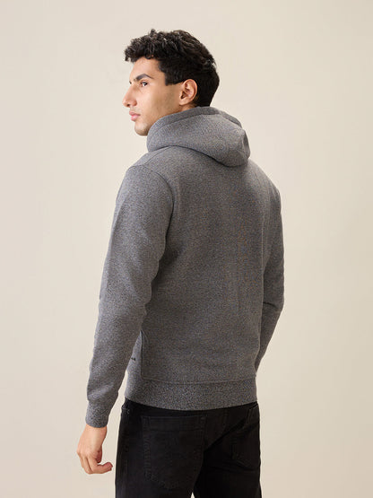 Parx Men Black Solid Regular Fit Cotton Blend Full Sleeve Sweatshirt