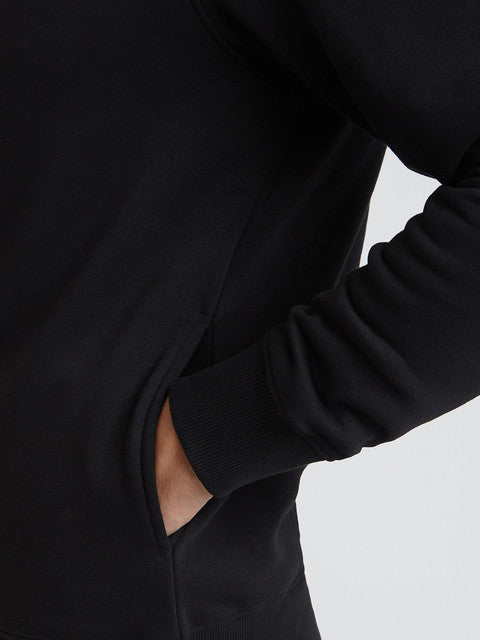 Parx Men Black Solid Regular Fit Cotton Blend Sweatshirt
