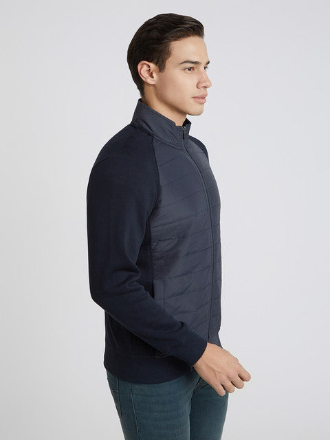 Parx Men Blue Cut & Sew Regular Fit Cotton Blend Sweatshirt