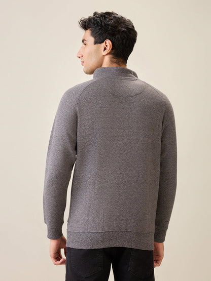 Parx Men Black Printed Regular Fit Cotton Blend Full Sleeve Cowl Neck Collar Sweatshirt