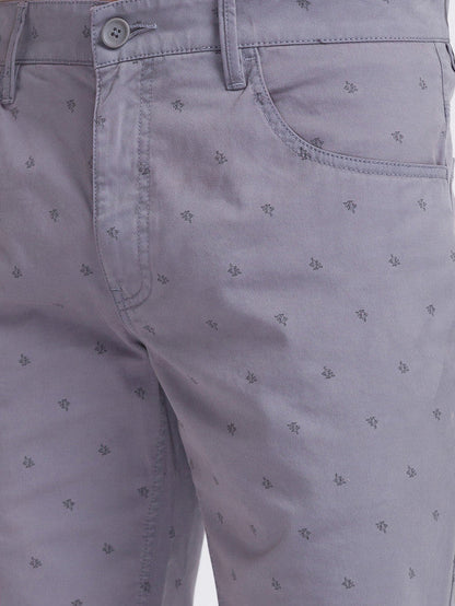 Parx Men Grey Printed Regular Fit Shorts