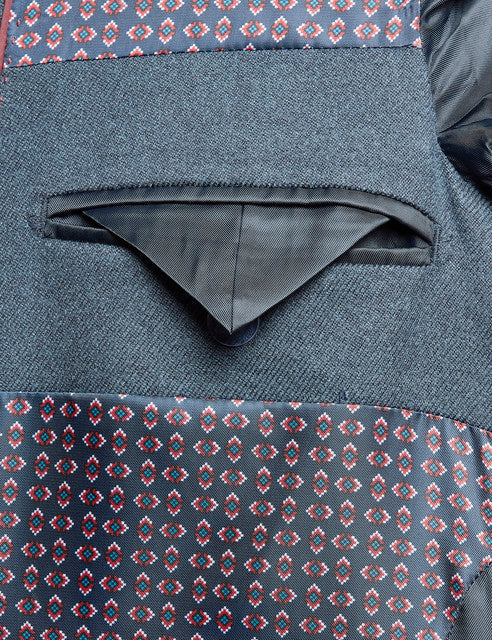 Parx Men Blue Solid Urban Fit Terylene Blend Blazer