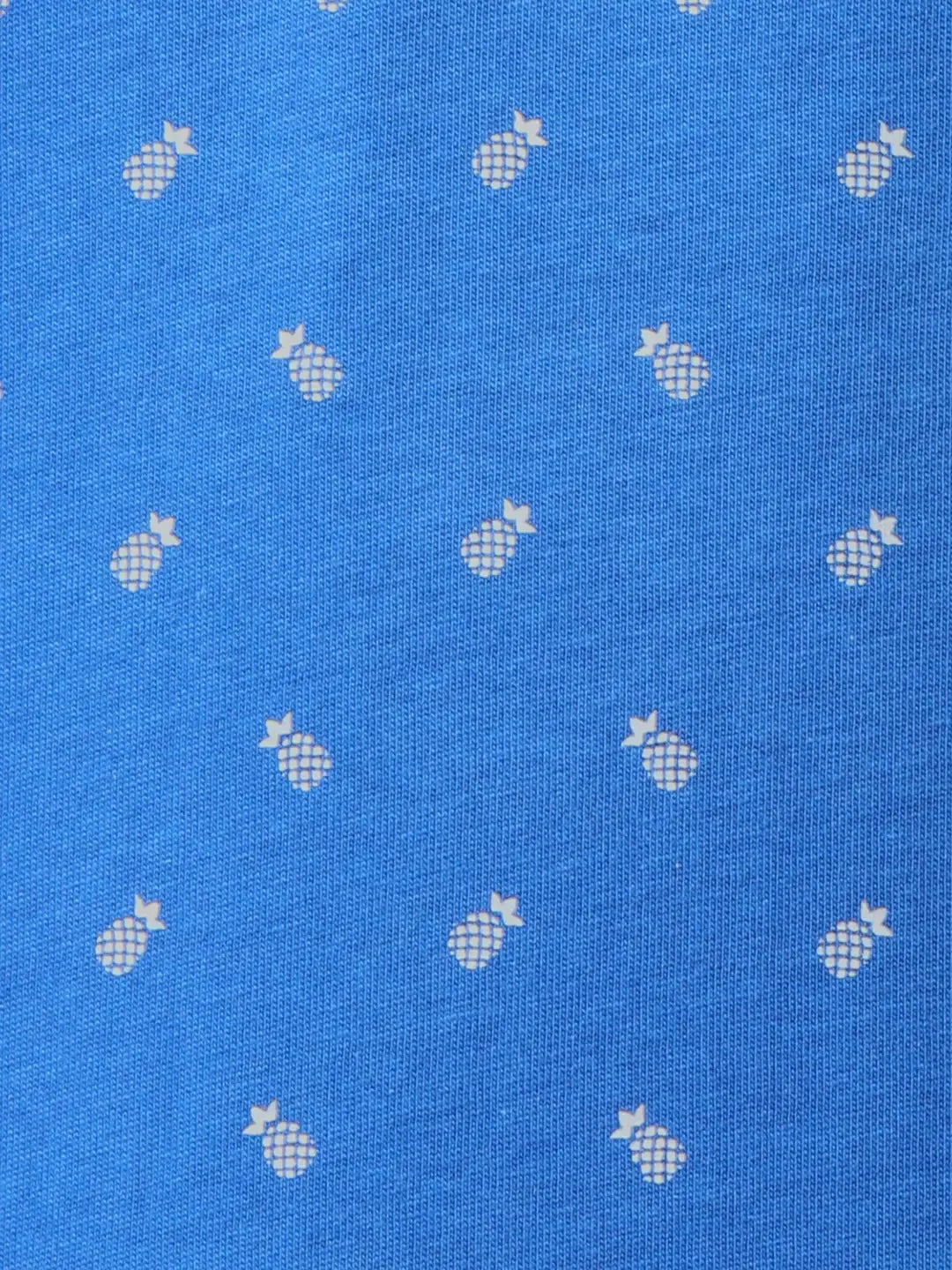 Men Blue Regular Fit Print Cotton Round Neck Collar Polo T-Shirt