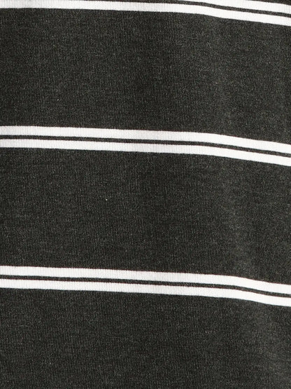 Men Grey Regular Fit Yarn Dyed Cotton Round Neck Collar Polo T-Shirt