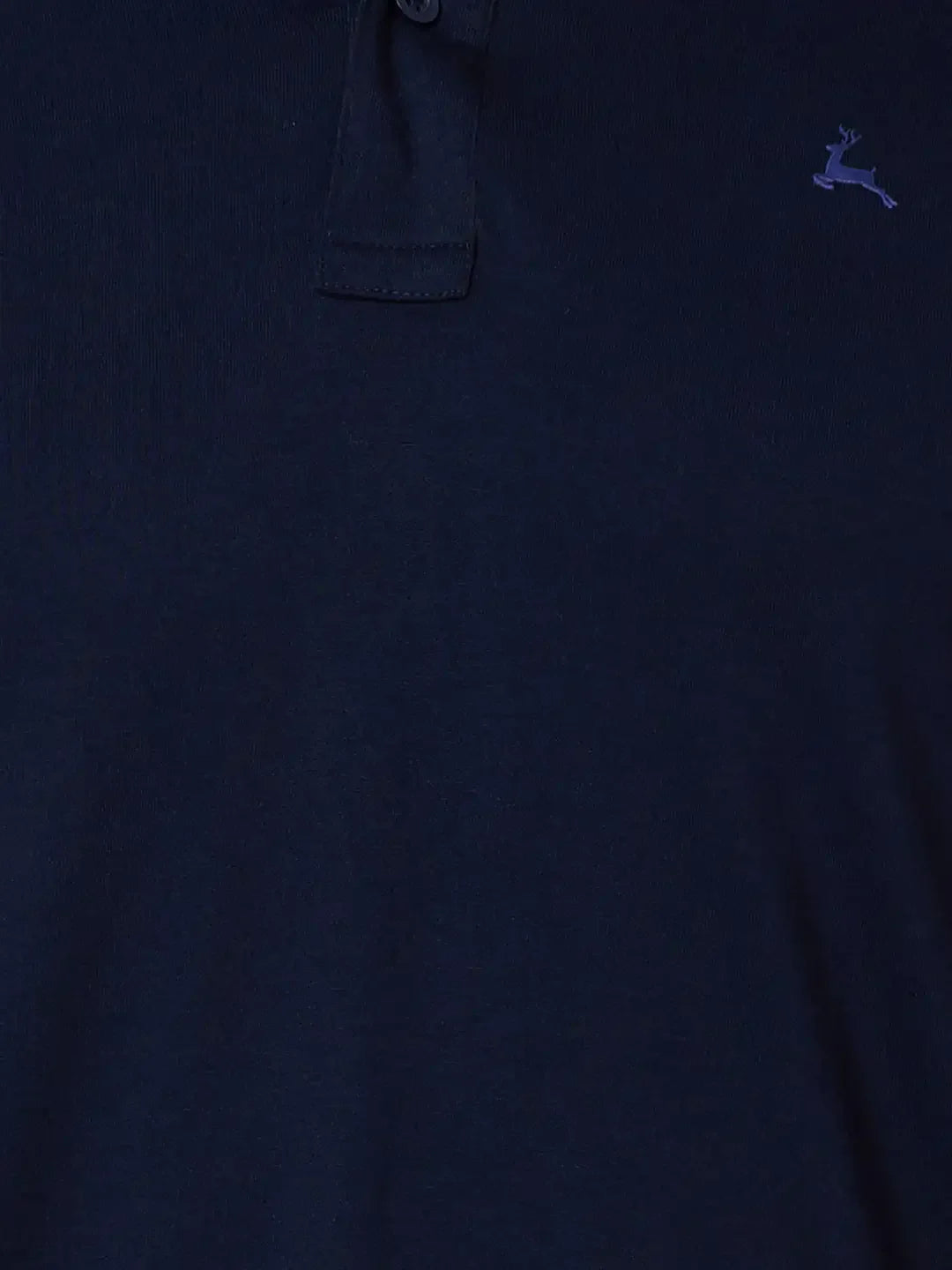 Men Blue Regular Fit Solid Polyester Blend Round Neck Collar Polo T-Shirt