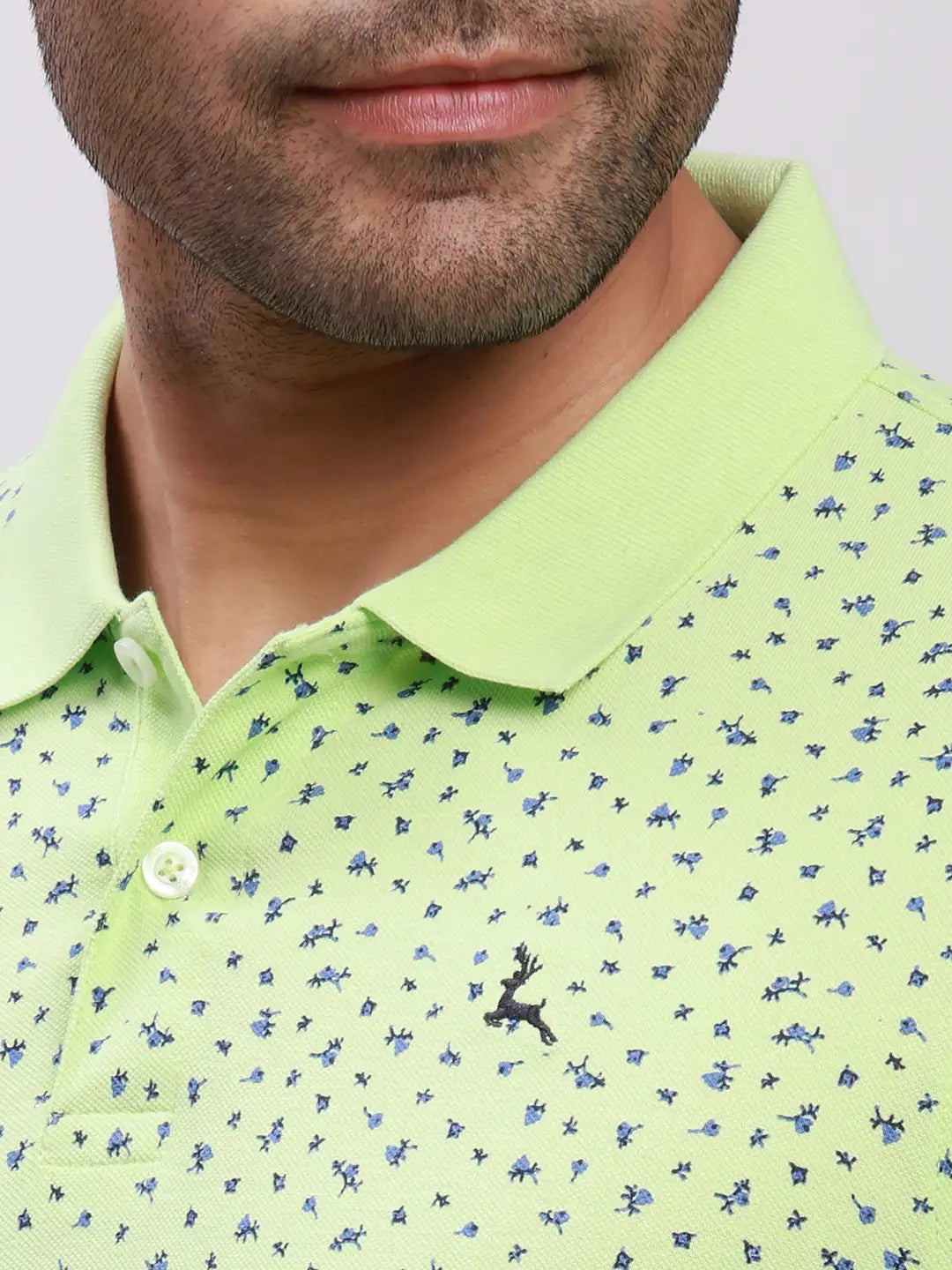 Parx Men Green Print Regular Fit Cotton T-Shirt