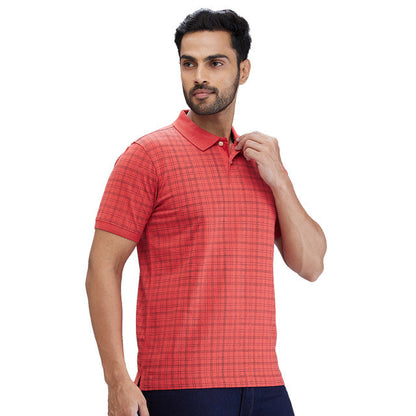 Parx Red Printed Regular Fit Cotton T-Shirt