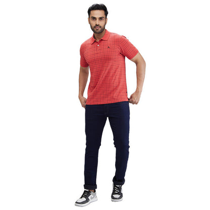 Parx Red Printed Regular Fit Cotton T-Shirt
