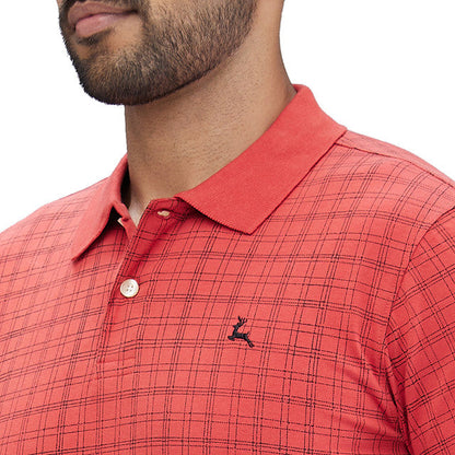 Parx Red Printed Regular Fit Cotton T-Shirt