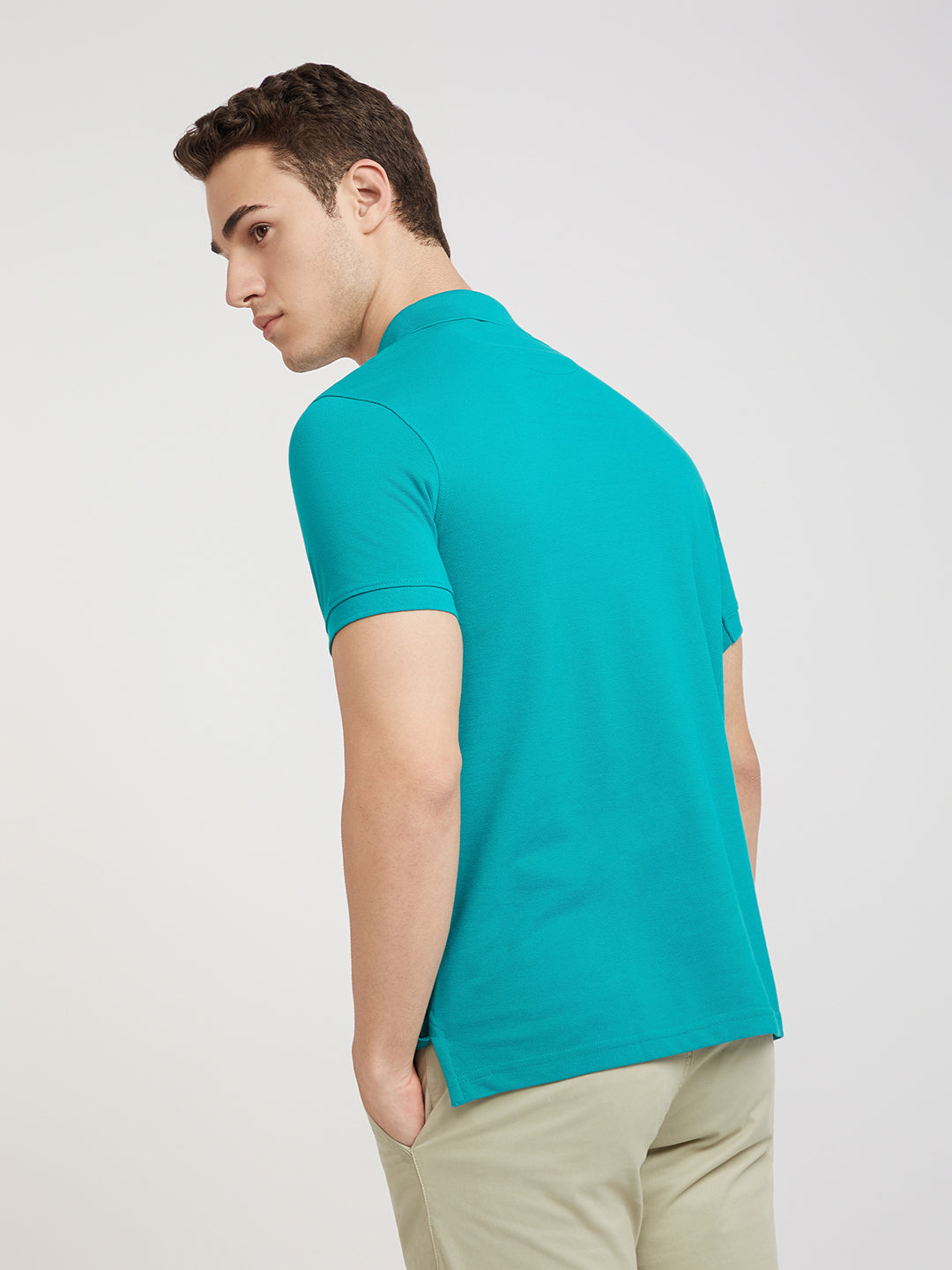 Parx Men Green Solid Regular Fit Cotton Blend T-Shirt