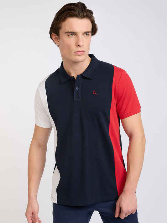 Parx Men Blue Cut & Sew Regular Fit Cotton Blend T-Shirt