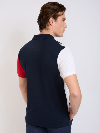 Parx Men Blue Cut & Sew Regular Fit Cotton Blend T-Shirt
