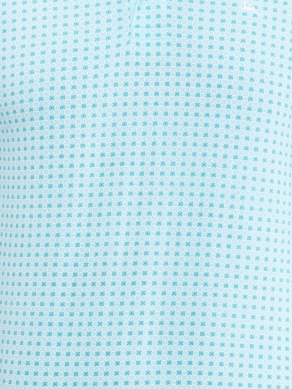 Parx Blue Printed Regular Fit Cotton T-Shirt