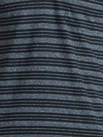 Parx Men Black Yarn Dyed Regular Fit Half Sleeve Polo Neck T-Shirt