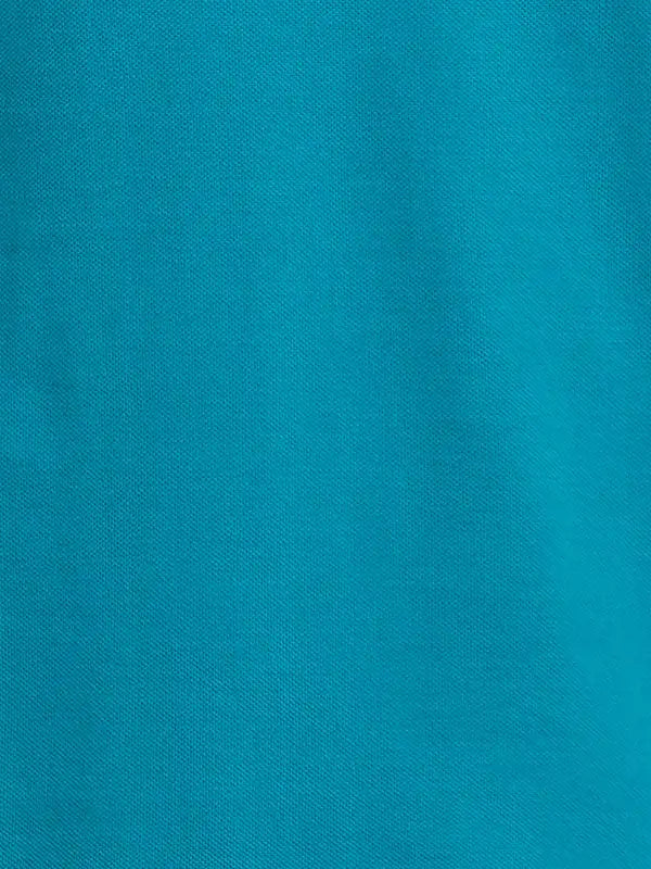 Men Green Regular Fit Solid Cotton Round Neck Collar Polo T-Shirt