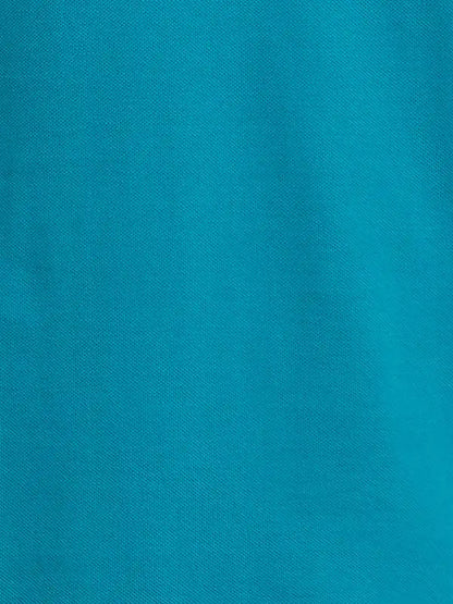 Men Green Regular Fit Solid Cotton Round Neck Collar Polo T-Shirt