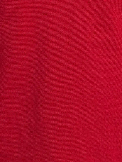 Men Red Regular Fit Solid Cotton Round Neck Collar Polo T-Shirt