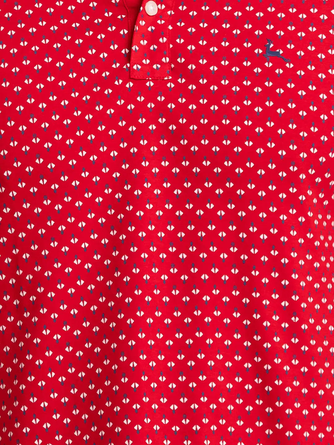 Men Red Regular Fit Print Cotton T-Shirt