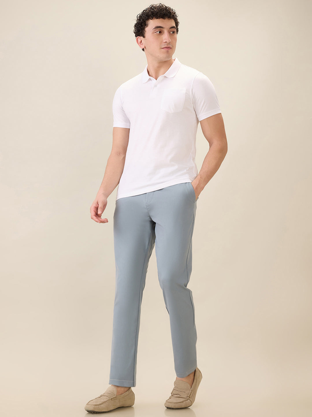 Parx Men White Solid Regular Fit Cotton Blend Half Sleeve T-Shirt