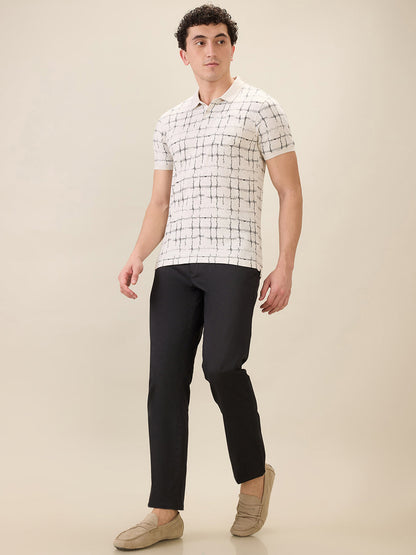 Parx Men Grey Printed Regular Fit Cotton Blend Half Sleeve T-Shirt