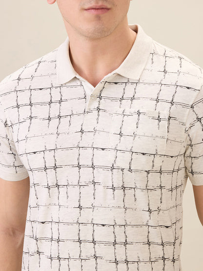 Parx Men Grey Printed Regular Fit Cotton Blend Half Sleeve T-Shirt