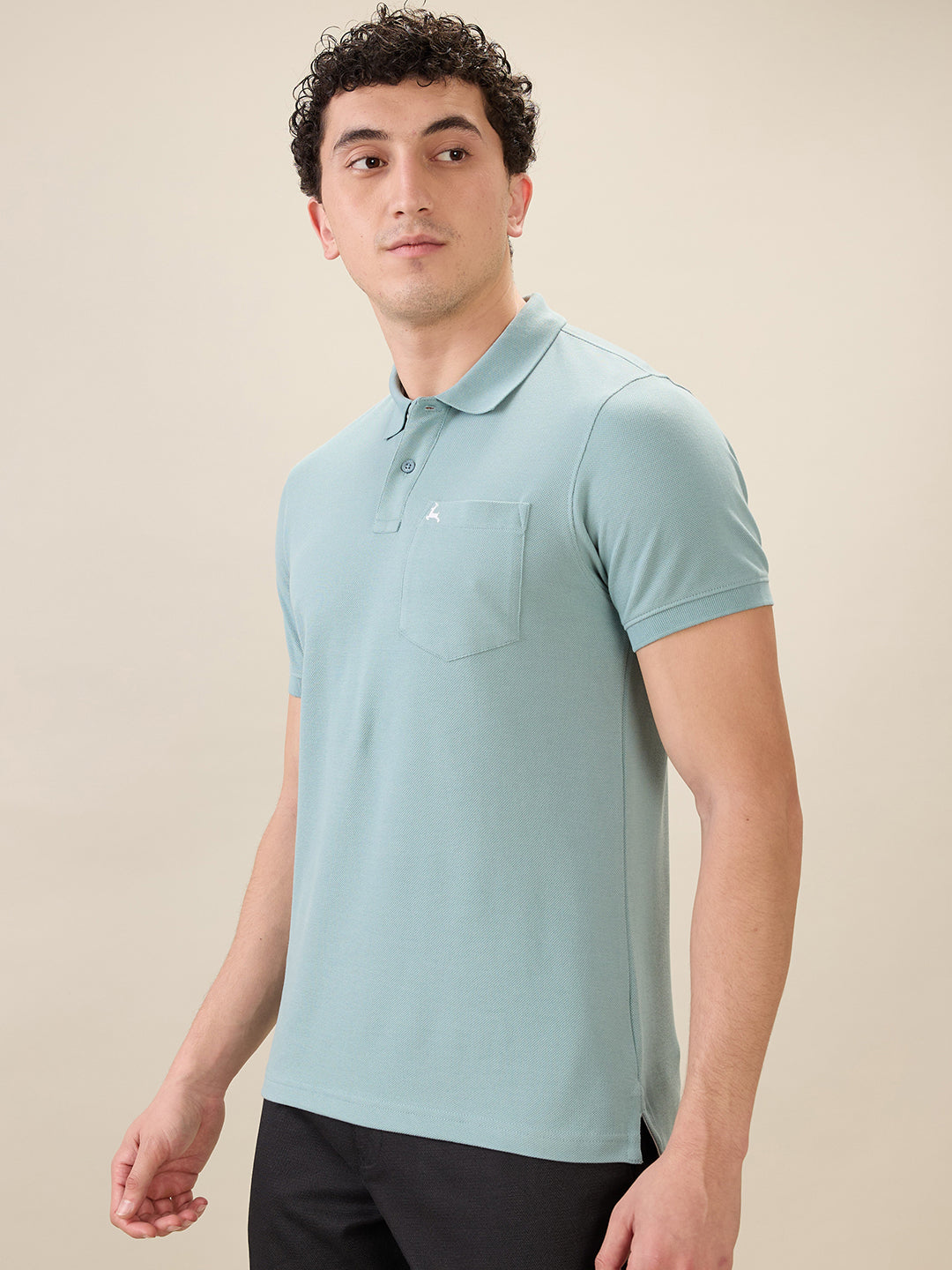Parx Men Green Solid Regular Fit Cotton Half Sleeve T-Shirt
