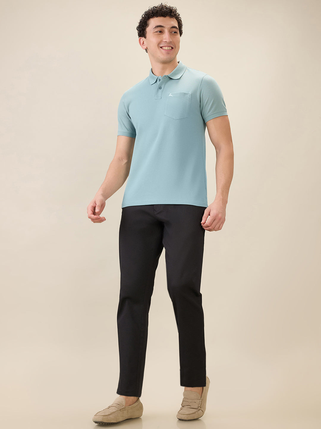 Parx Men Green Solid Regular Fit Cotton Half Sleeve T-Shirt