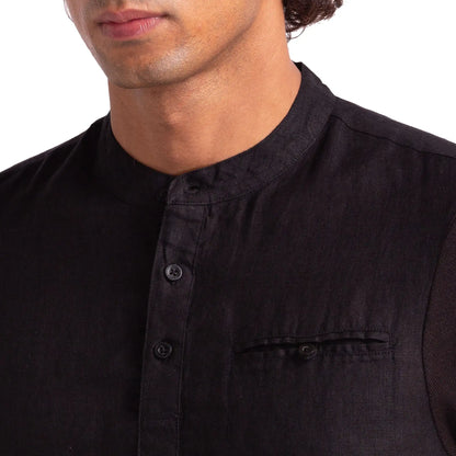 Men Black Regular Fit Solid Cotton T-Shirt