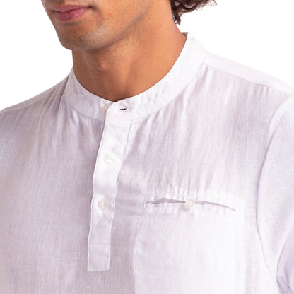 Men White Regular Fit Solid Cotton T-Shirt