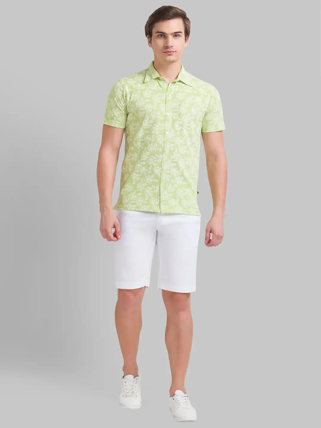 Men Green Regular Fit Print Cotton T-Shirt