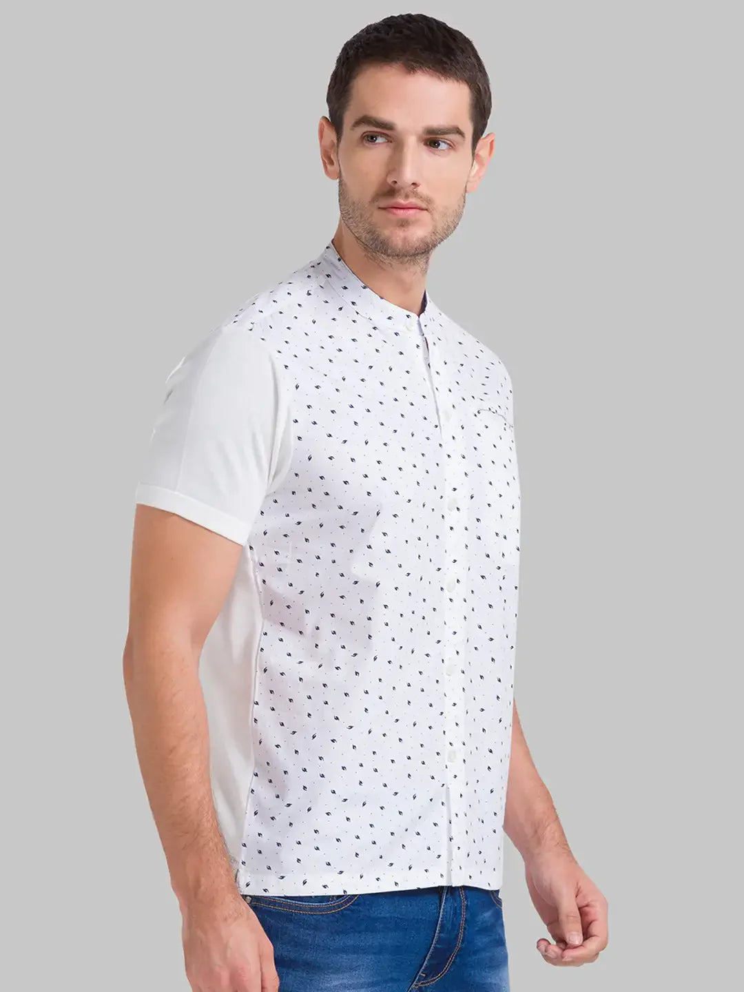 Men White Regular Fit Print Cotton T-Shirt