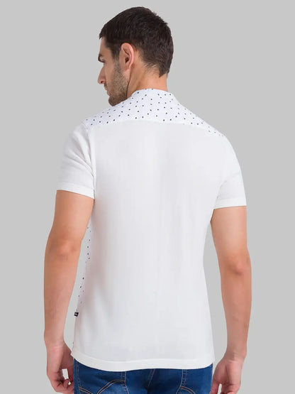 Men White Regular Fit Print Cotton T-Shirt
