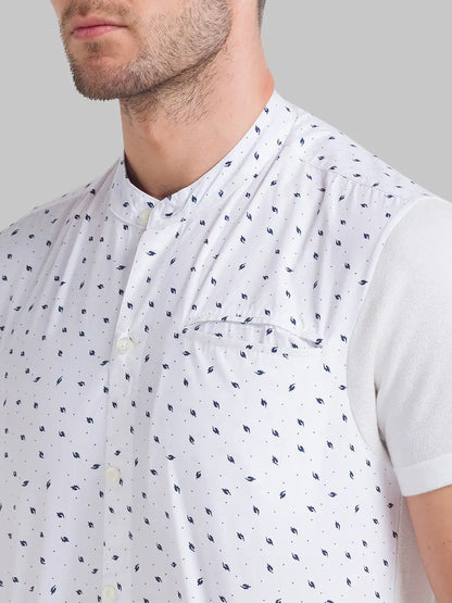 Men White Regular Fit Print Cotton T-Shirt