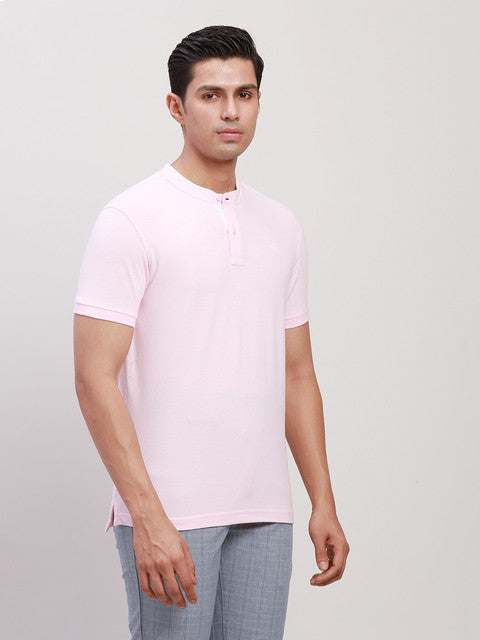 Parx Men Red Regular Fit Solid Contrast Neck T-Shirt