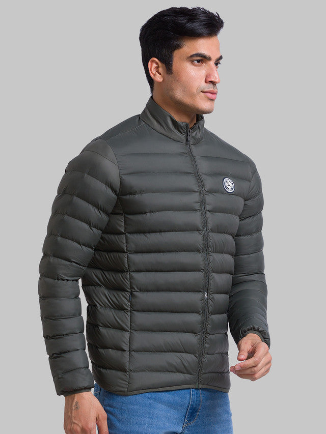 Parx Men Green Solid Polyester Jacket