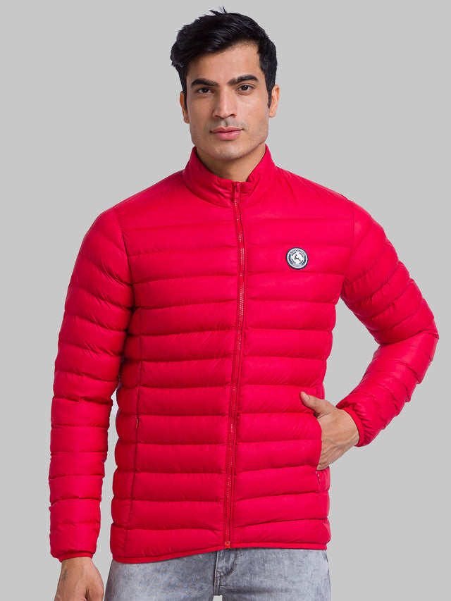 Parx Men Red Solid Polyester Jacket