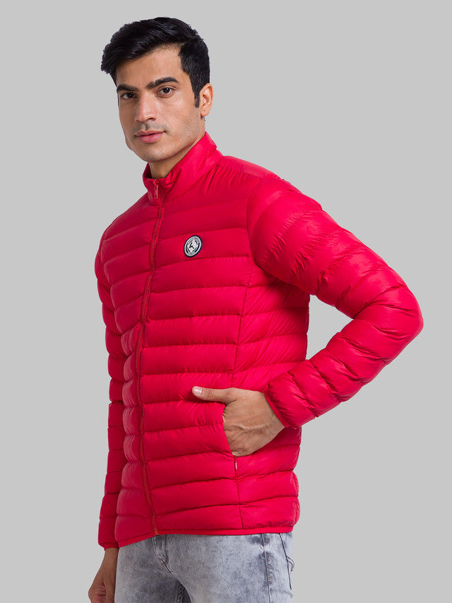 Parx Men Red Solid Polyester Jacket
